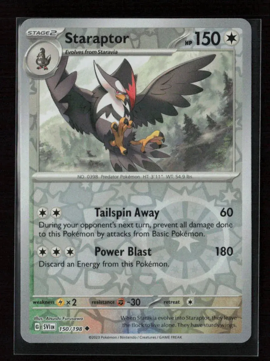 Staraptor Uncommon Sv01: Scarlet & Violet Base Set 150/198 Nm 1