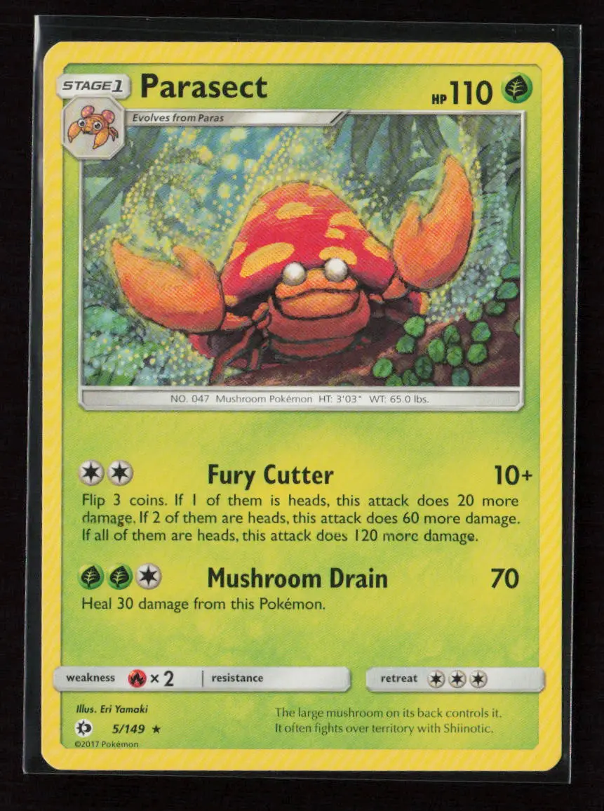 Parasect Rare Sm Base Set 5/149 Lp 1