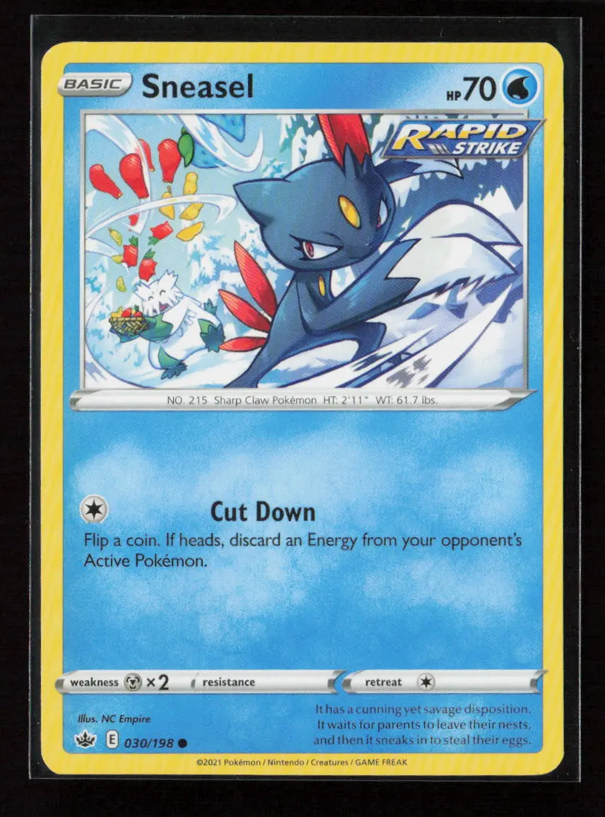 Sneasel Common Swsh06: Chilling Reign 030/198 Lp 1