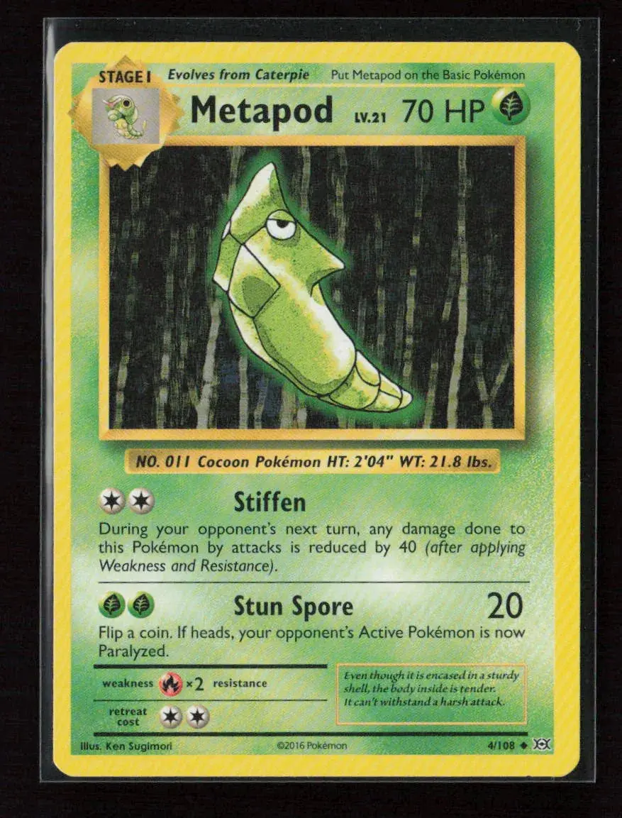 Metapod Uncommon Xy - Evolutions 4/108 Lp 1