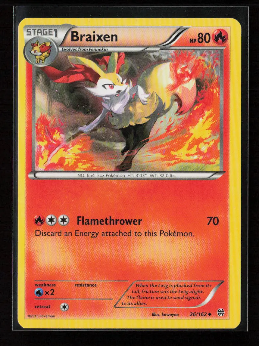Braixen Uncommon Xy - Breakthrough 26/162 Lp 1