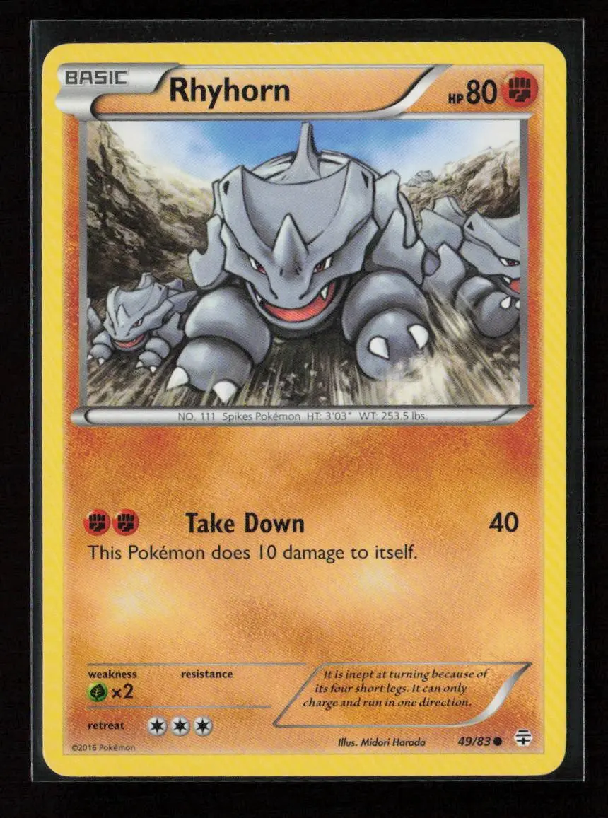Rhyhorn Common Generations 49/83 Lp 1