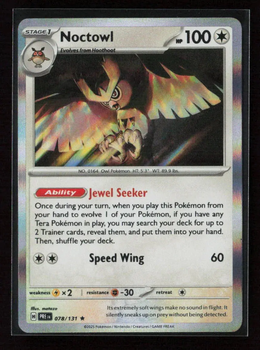 Noctowl Rare Sv: Prismatic Evolutions 078/131 Nm 1