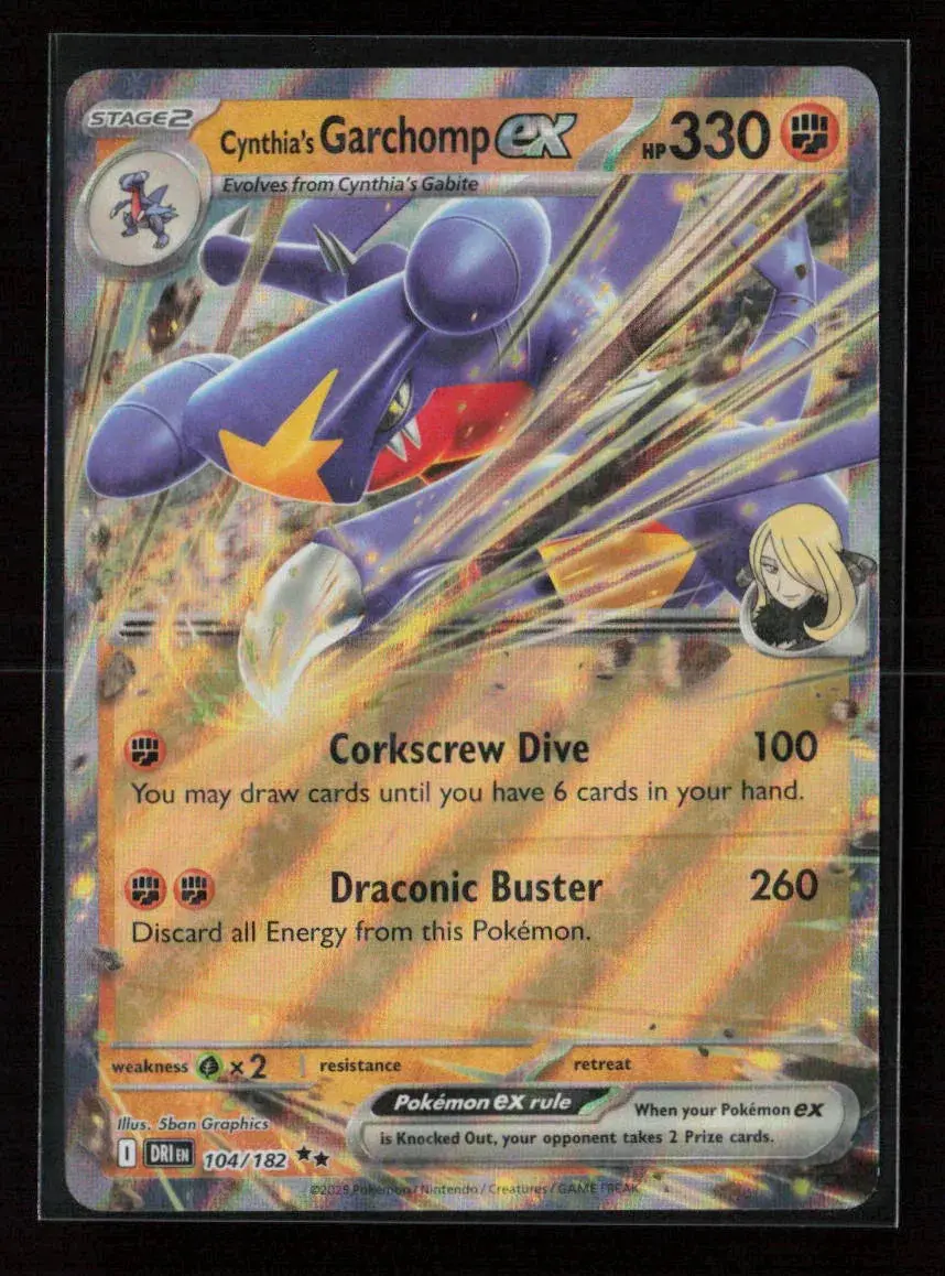 Cynthia's Garchomp Ex - Double Rare Sv10: Destined Rivals 104/182 Nm 1