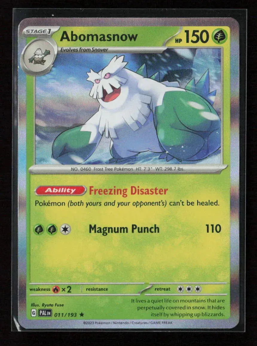 Abomasnow Rare Sv02: Paldea Evolved 011/193 Nm 1