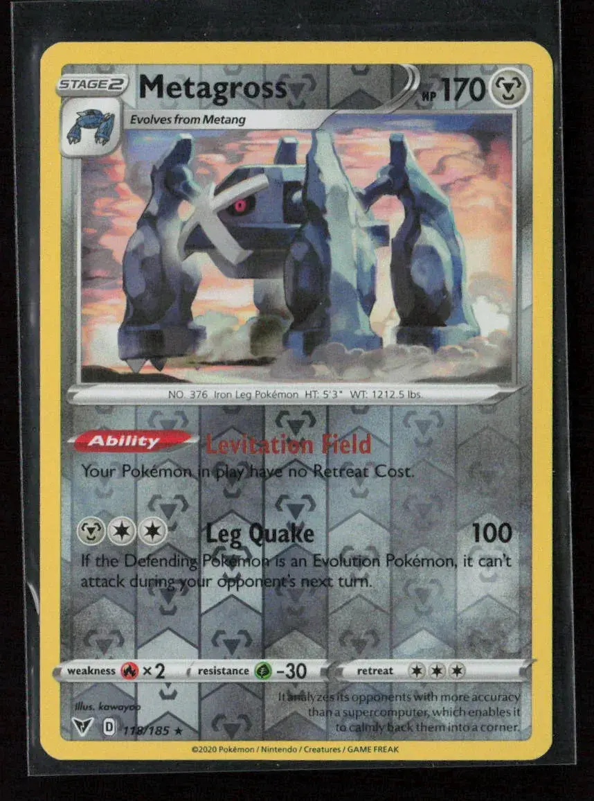 Metagross Holo Rare Swsh12: Silver Tempest 119/195 Lp 1