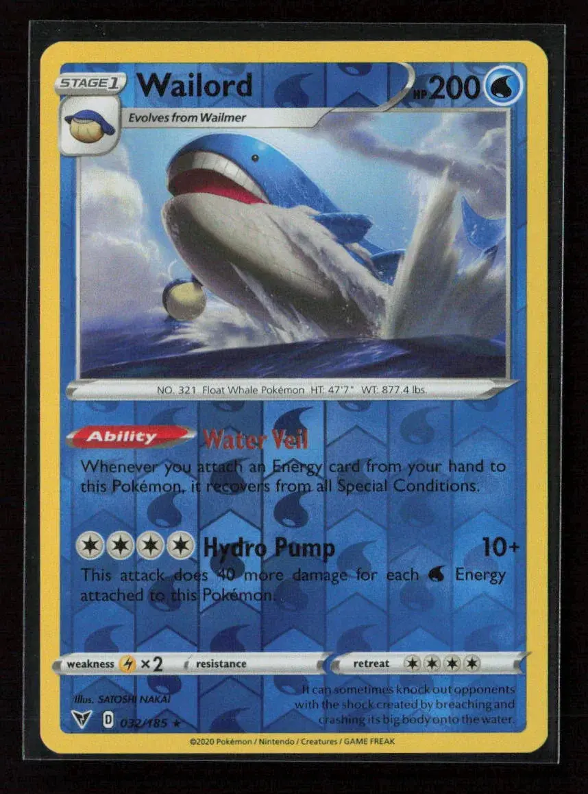 Wailord Rare Crown Zenith 032/159 Lp 1