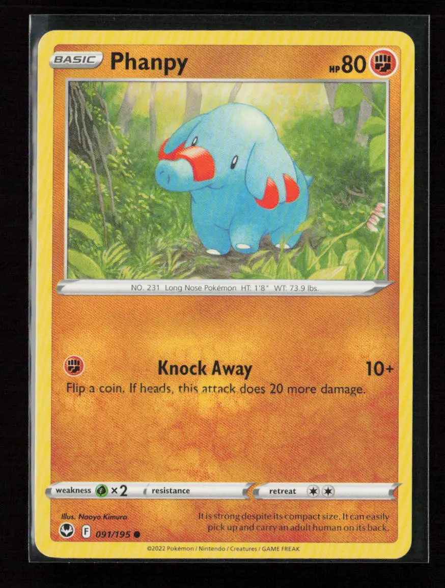 Phanpy Common Swsh12: Silver Tempest 091/195 Lp 1