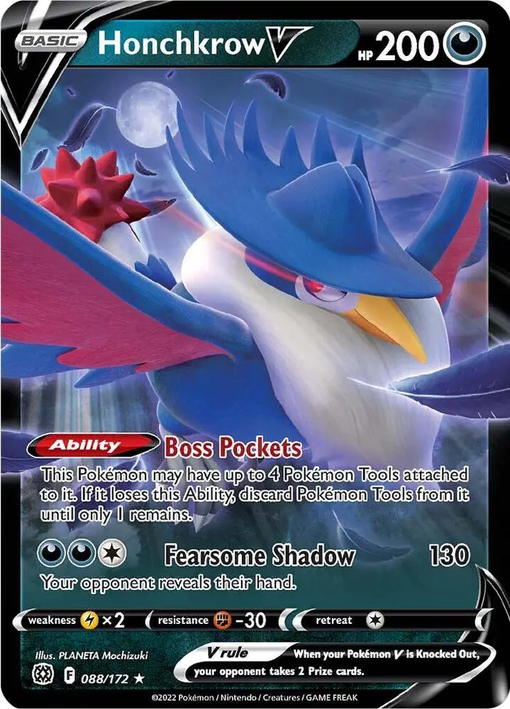 Honchkrow V Ultra Rare Swsh09: Brilliant Stars 088/172 Nm 1