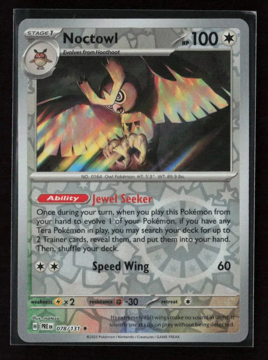 Noctowl Rare Sv: Prismatic Evolutions 078/131 Nm 1