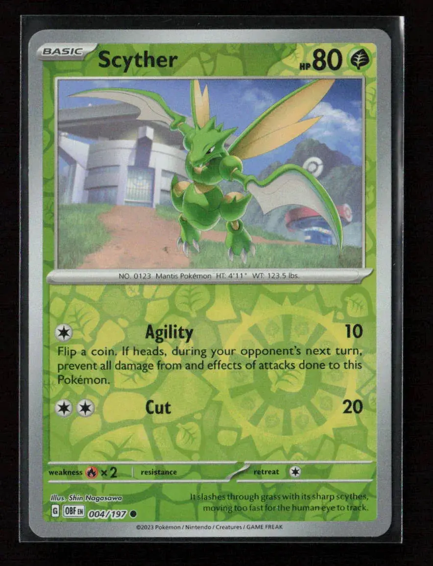 Scyther Common Sv03: Obsidian Flames 004/197 Nm 1