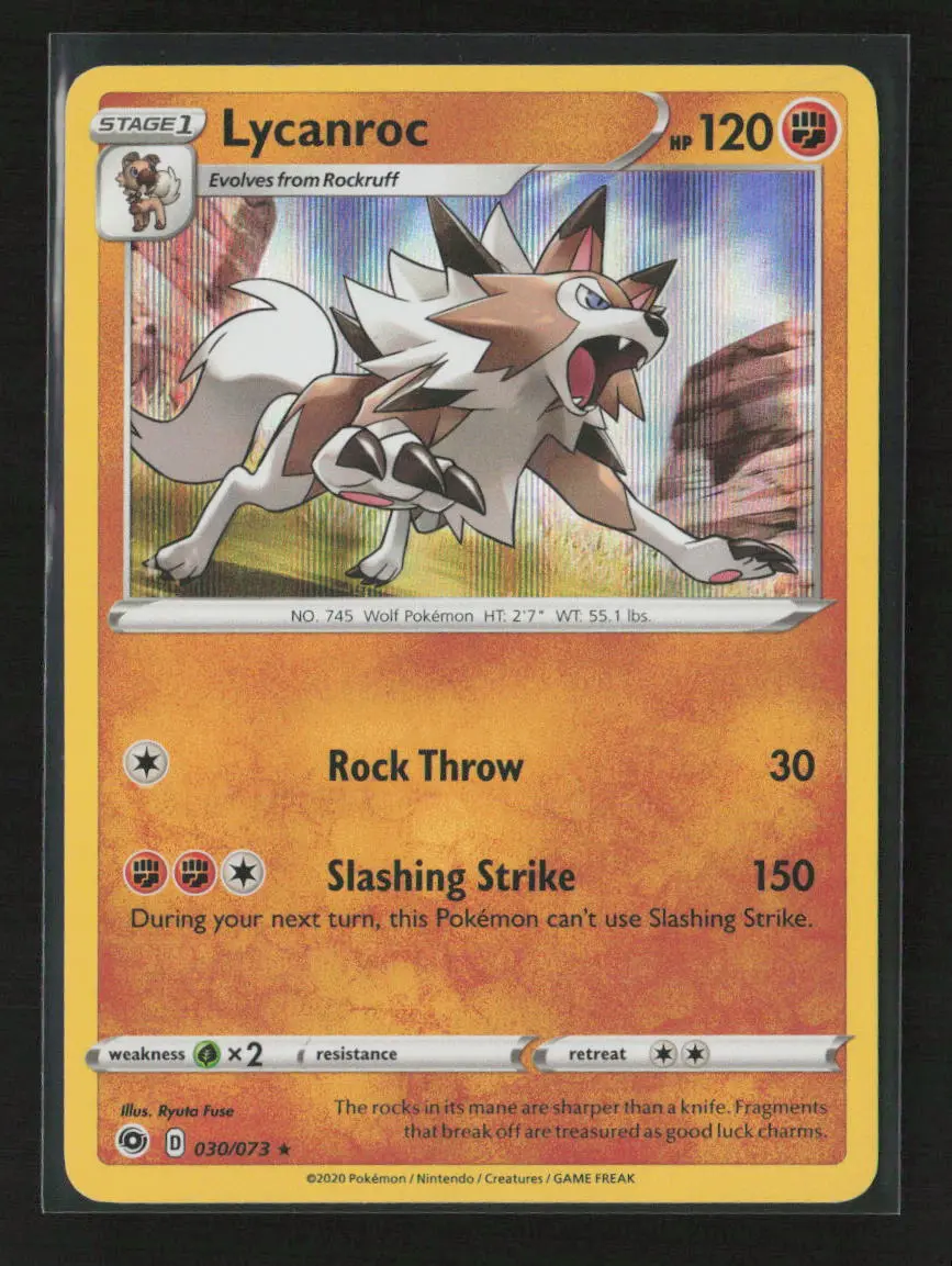Lycanroc Holo Rare Champion's Path 30/73 Lp 1