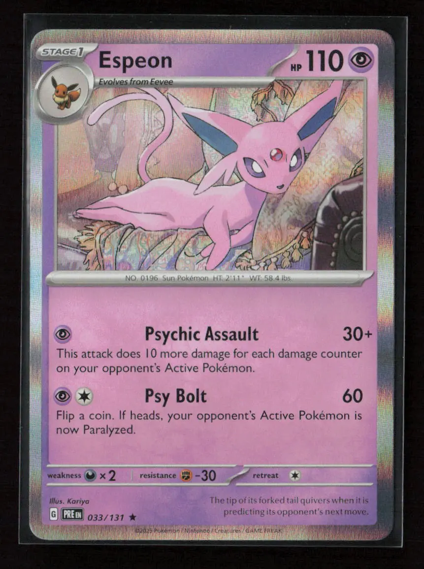 Espeon Rare Sv: Prismatic Evolutions 033/131 Nm 1