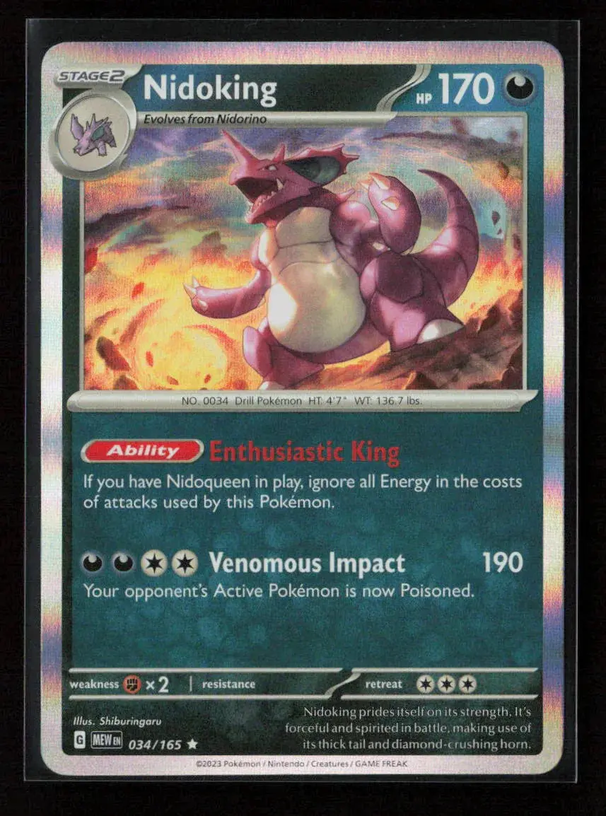 Nidoking - Rare Sv: Scarlet & Violet 151 034/165 Nm 1