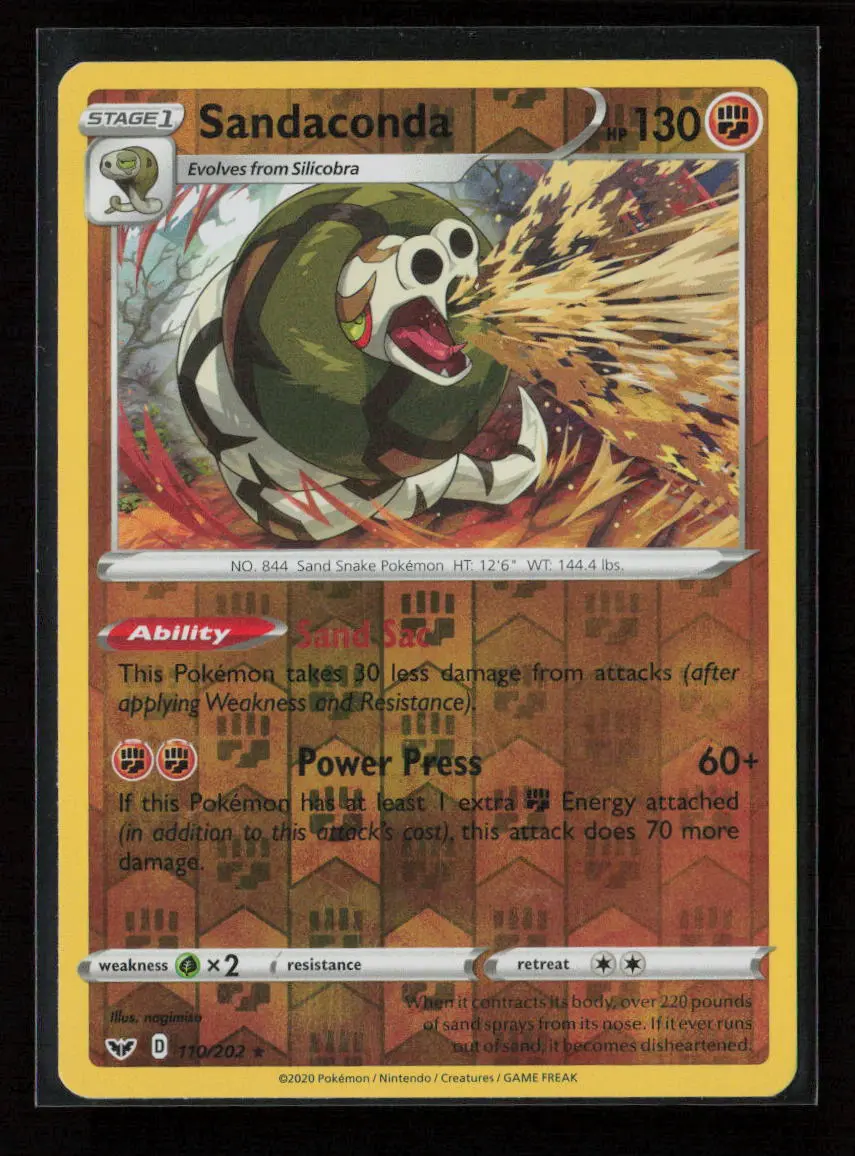 Sandaconda (110) Holo Rare Swsh01: Sword & Shield Base Set 110/202 Lp 1