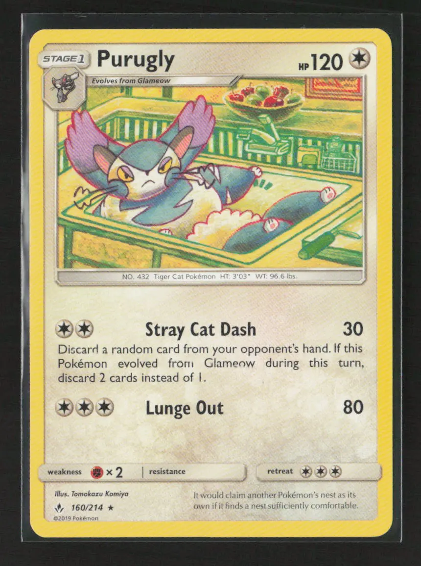 Purugly Rare Sm - Unbroken Bonds 160/214 Lp 1