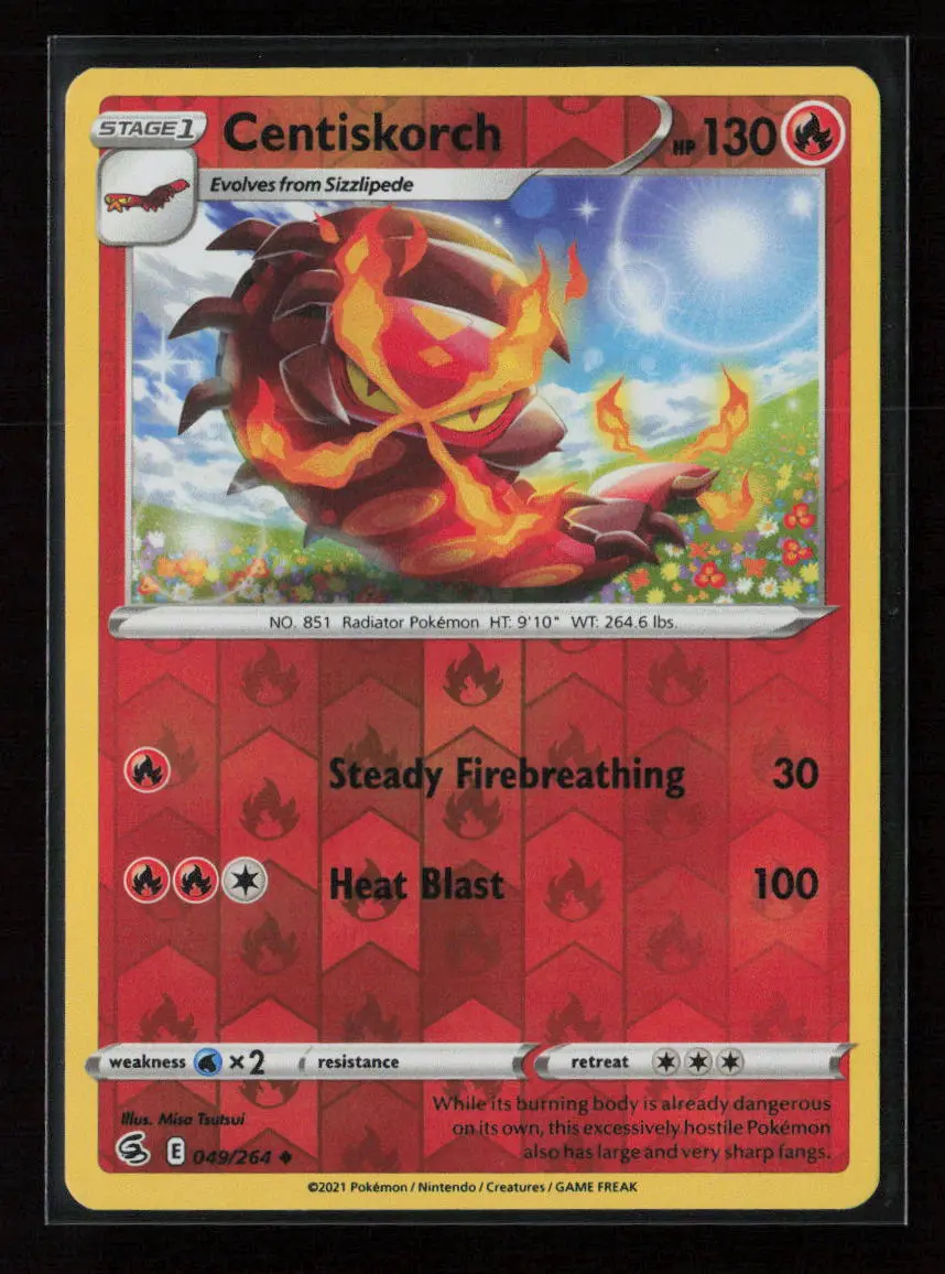 Centiskorch (49) Uncommon Swsh08: Fusion Strike 049/264 Nm 1