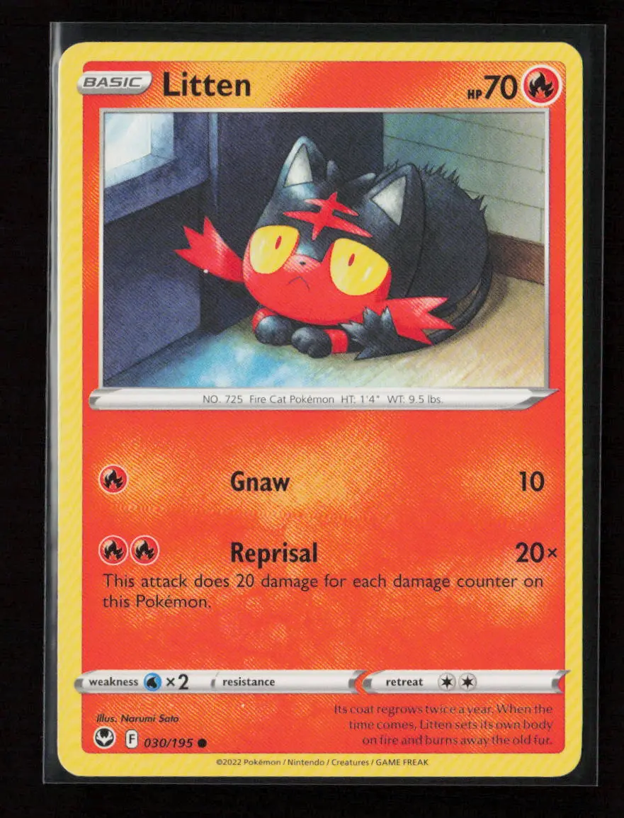 Litten Common Swsh12: Silver Tempest 030/195 Lp 1