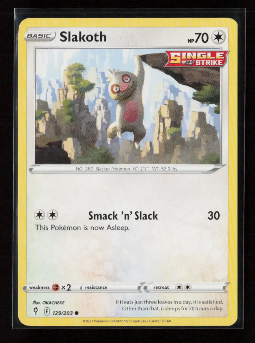 Slakoth Common Swsh07: Evolving Skies 129/203 Lp 1
