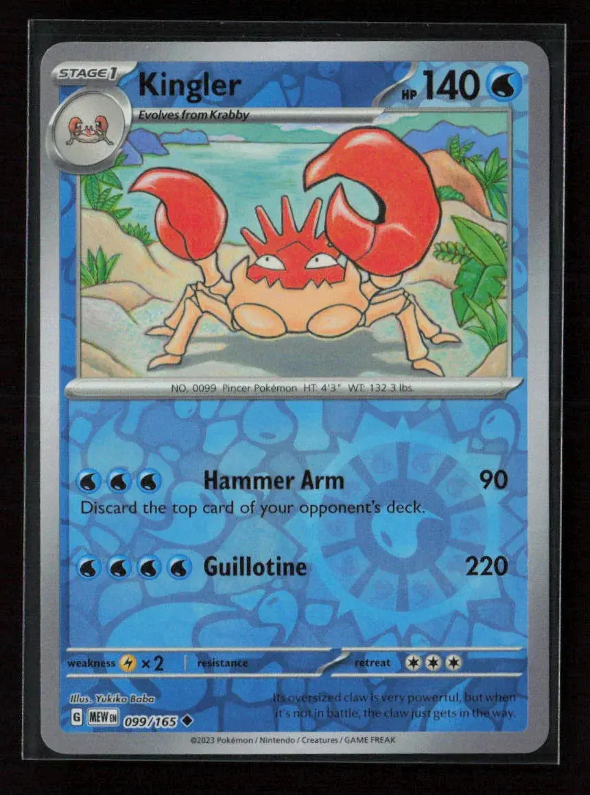 Kingler Uncommon Sv: Scarlet & Violet 151 099/165 Nm 1