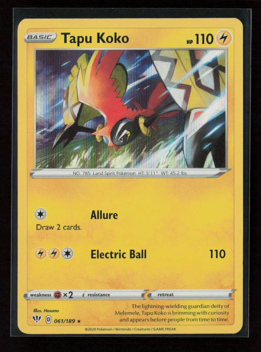 Tapu Koko Holo Rare Swsh03: Darkness Ablaze 061/189 Nm 1