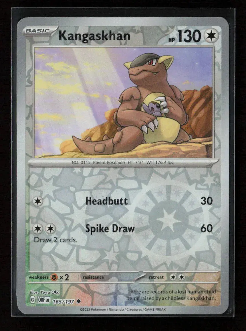 Kangaskhan Uncommon Sv03: Obsidian Flames 165/197 Nm 1