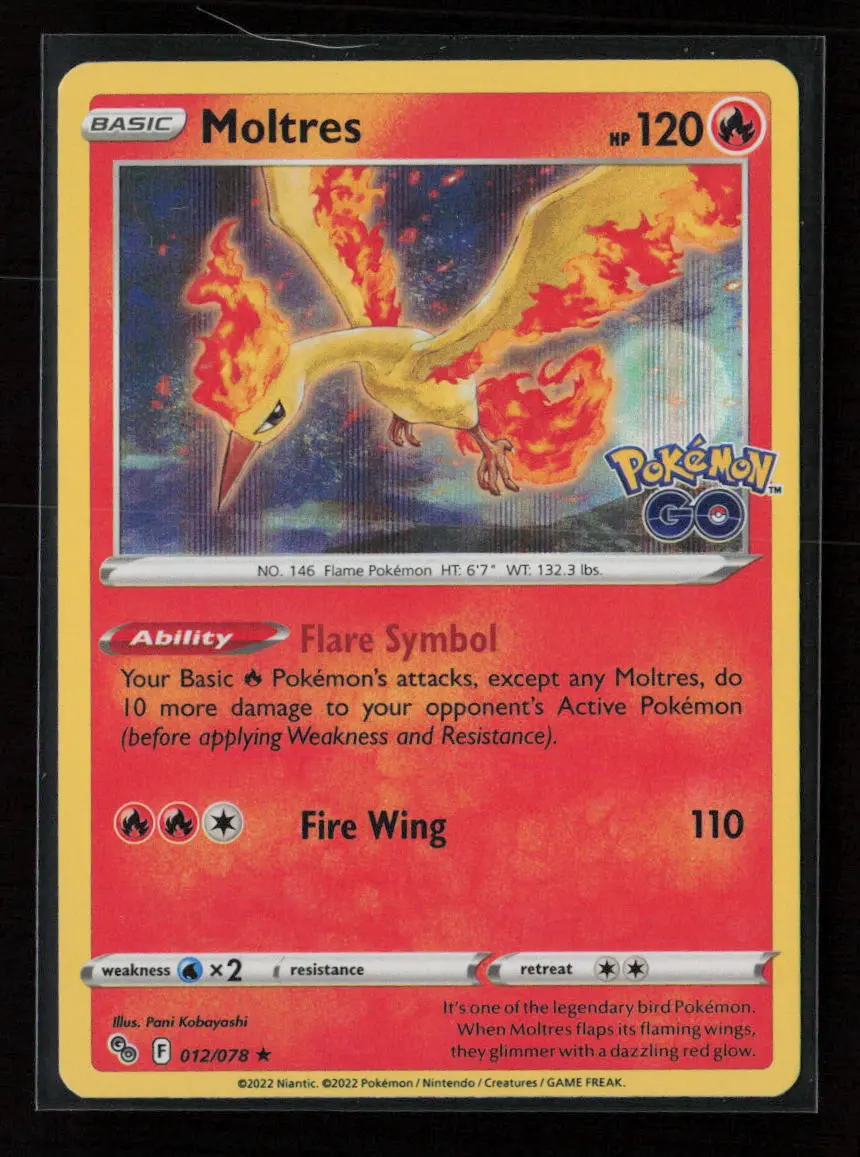 Moltres Holo Rare Pokemon Go 012/078 Nm 1