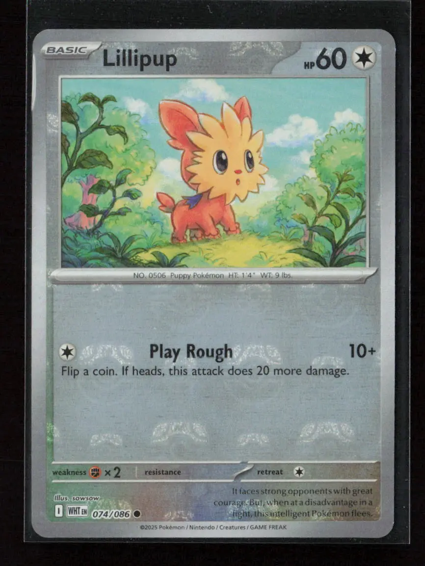 Lillipup (Master Ball Pattern) Common Sv: White Flare 074/086 Nm 1