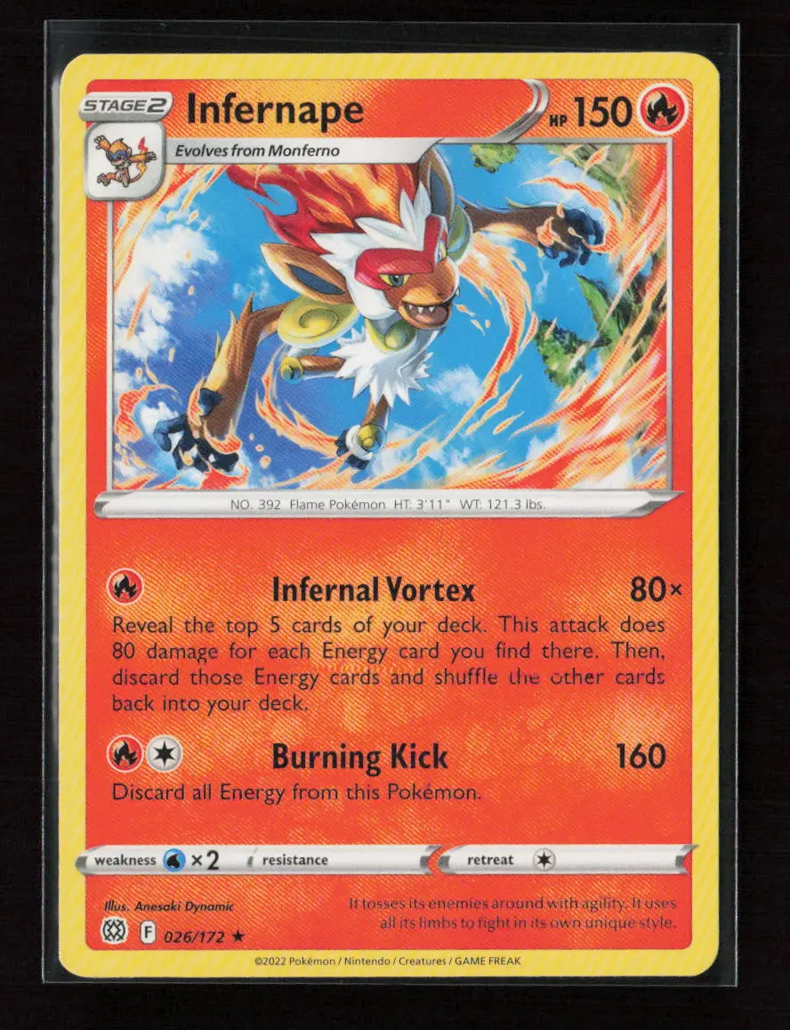 Infernape Holo Rare Swsh09: Brilliant Stars 026/172 Lp 1