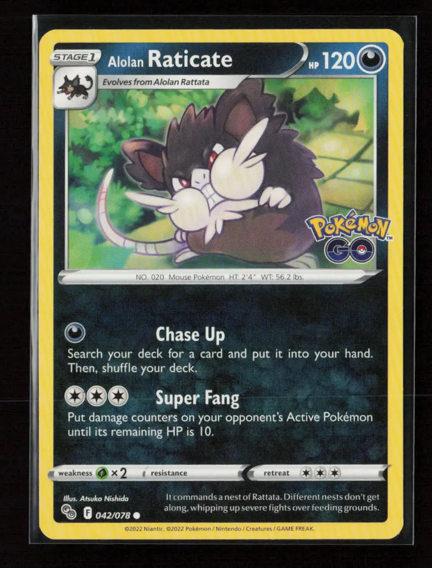 Alolan Raticate Common Pokemon Go 042/078 Nm 1