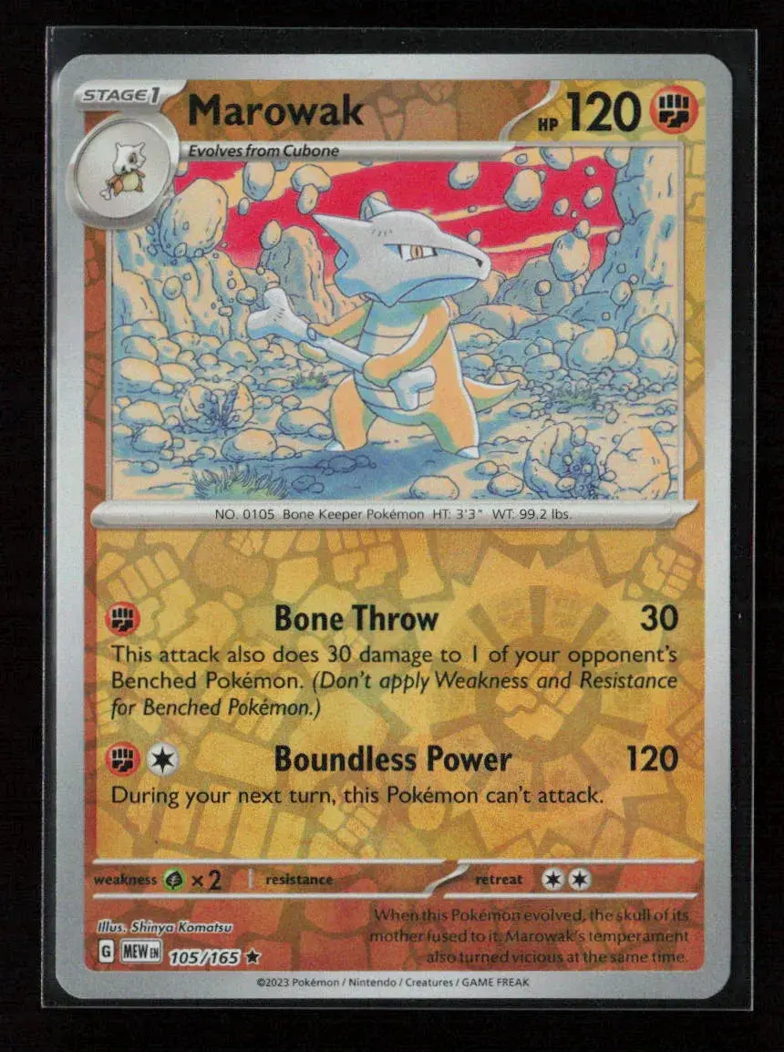 Marowak Rare Sv: Scarlet & Violet 151 105/165 Nm 1
