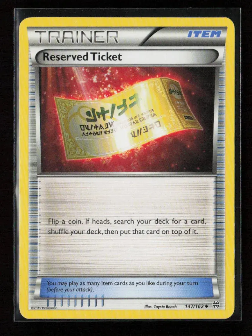 Reserved Ticket Uncommon Xy - Breakthrough 147/162 Nm 1