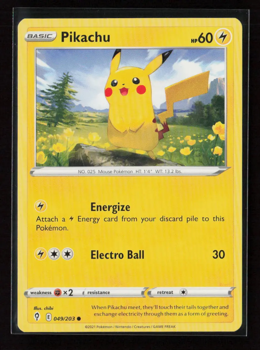 Pikachu Common Swsh07: Evolving Skies 049/203 Lp 1