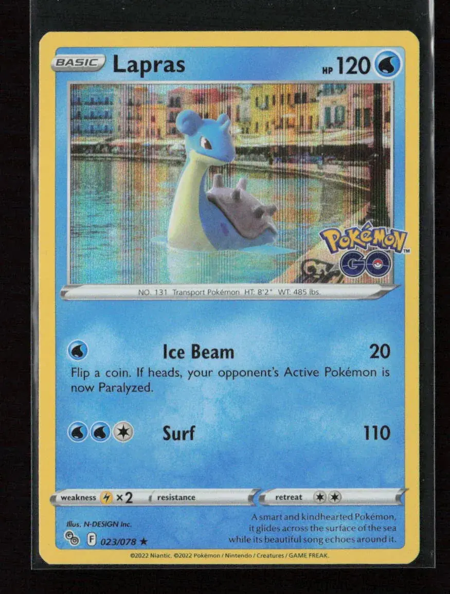 Lapras Holo Rare Pokemon Go 023/078 Nm 1