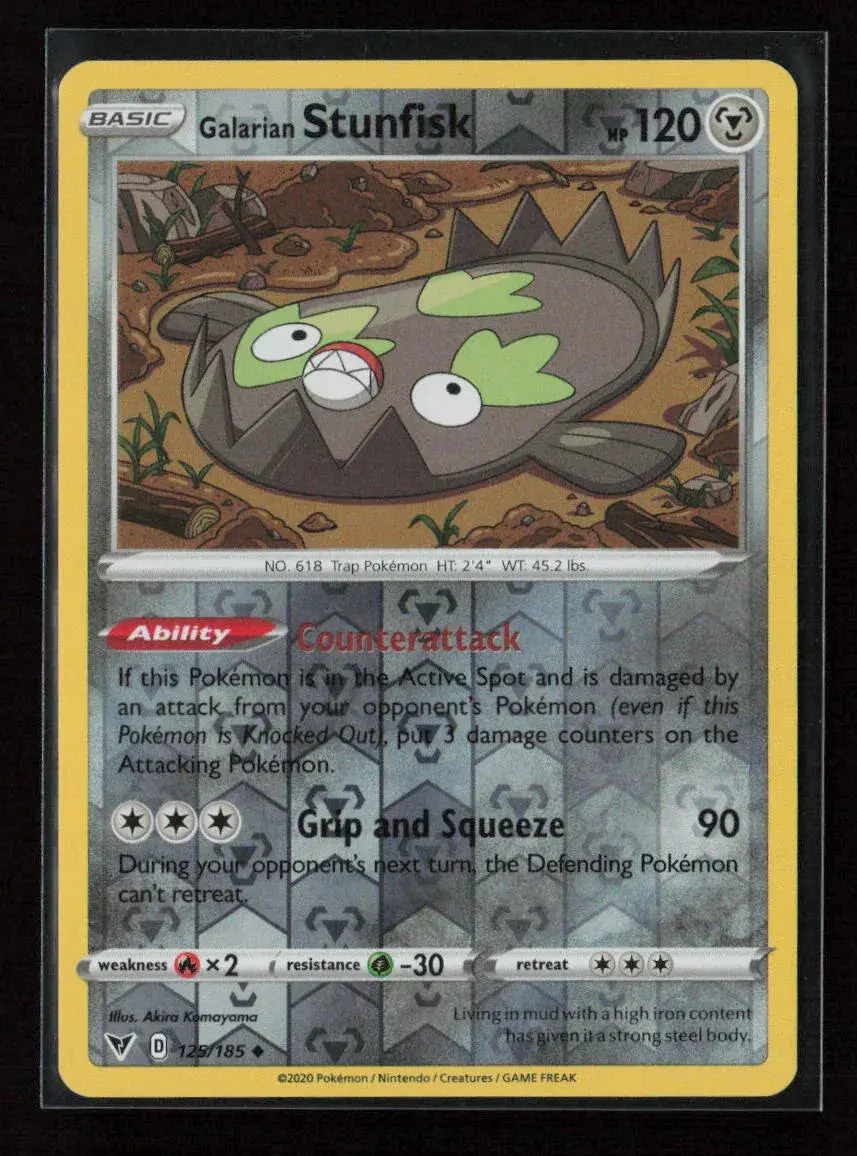 Galarian Stunfisk Uncommon Swsh01: Sword & Shield Base Set 132/202 Lp 1