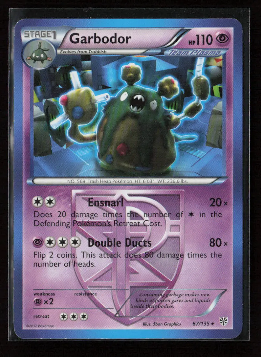 Garbodor (Team Plasma) (67) Rare Plasma Storm 67/135 Mp 1