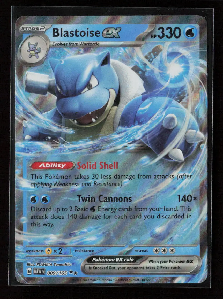 Blastoise Ex - Double Rare Sv: Scarlet & Violet 151 009/165 Nm 1