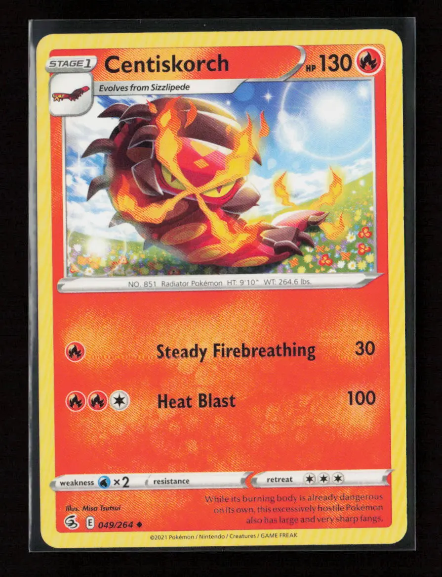 Centiskorch (49) Uncommon Swsh08: Fusion Strike 049/264 Lp 1