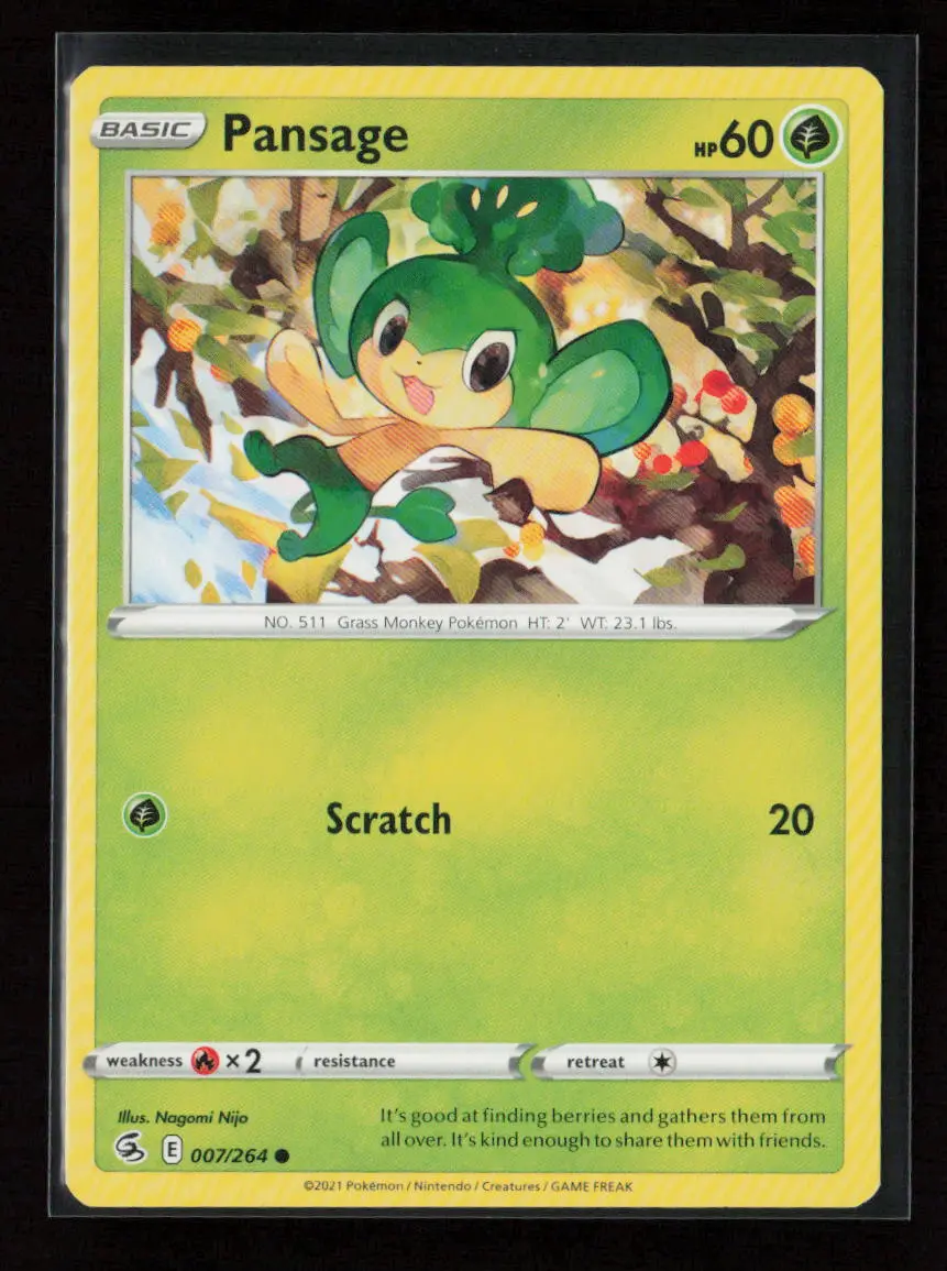 Pansage Common Swsh08: Fusion Strike 007/264 Lp 1