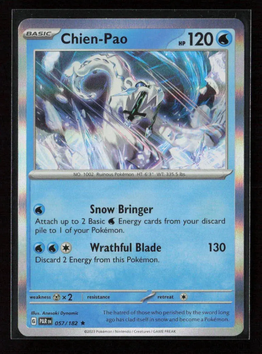 Chien-Pao Rare Sv04: Paradox Rift 057/182 Nm 1