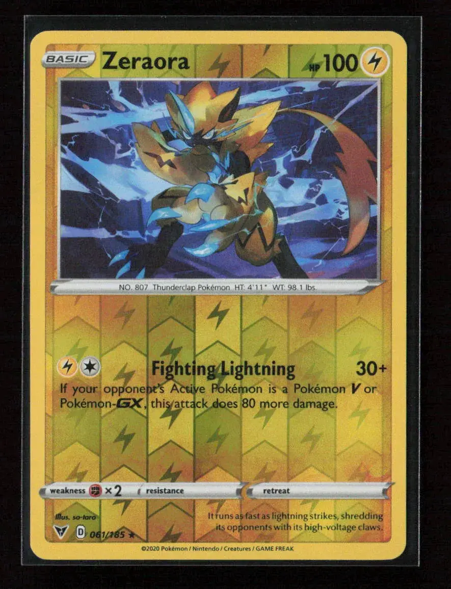 Zeraora Holo Rare Swsh04: Vivid Voltage 061/185 Nm 1