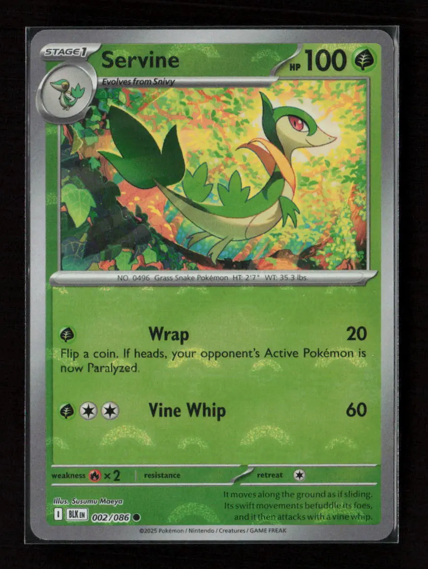 Servine (Poke Ball Pattern) Common Sv: Black Bolt 002/086 Nm 1