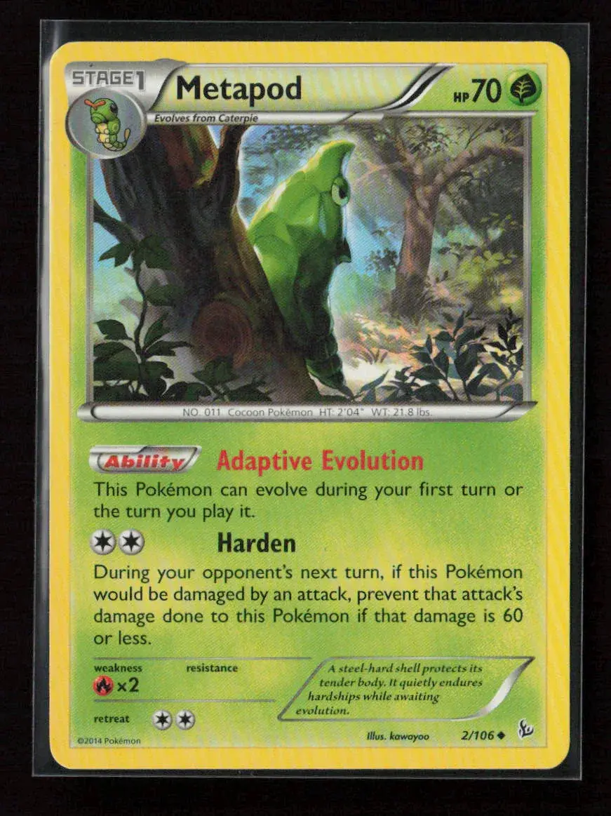 Metapod Uncommon Xy - Flashfire 2/106 Nm 1