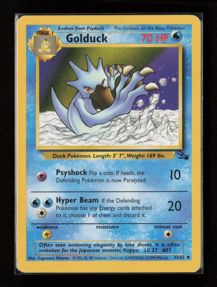 Golduck Uncommon Fossil 35/62 Lp 1