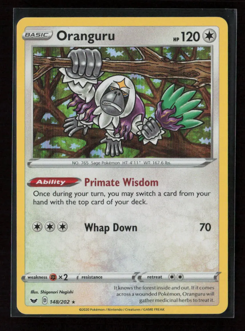 Oranguru Holo Rare Swsh01: Sword & Shield Base Set 148/202 Nm 1