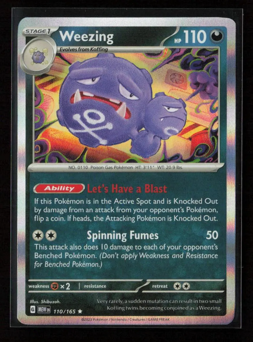 Weezing Rare Sv: Scarlet & Violet 151 110/165 Nm 1