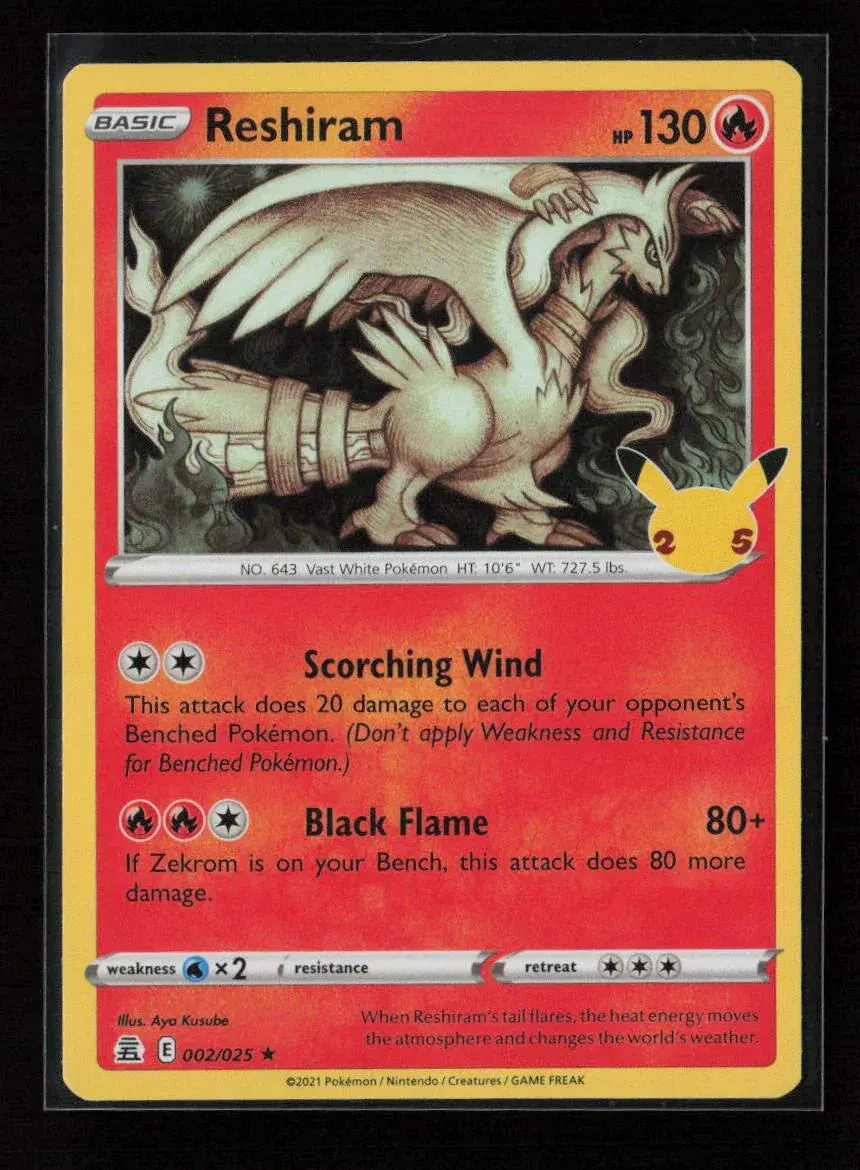 Reshiram Holo Rare Celebrations 002/025 Nm 1