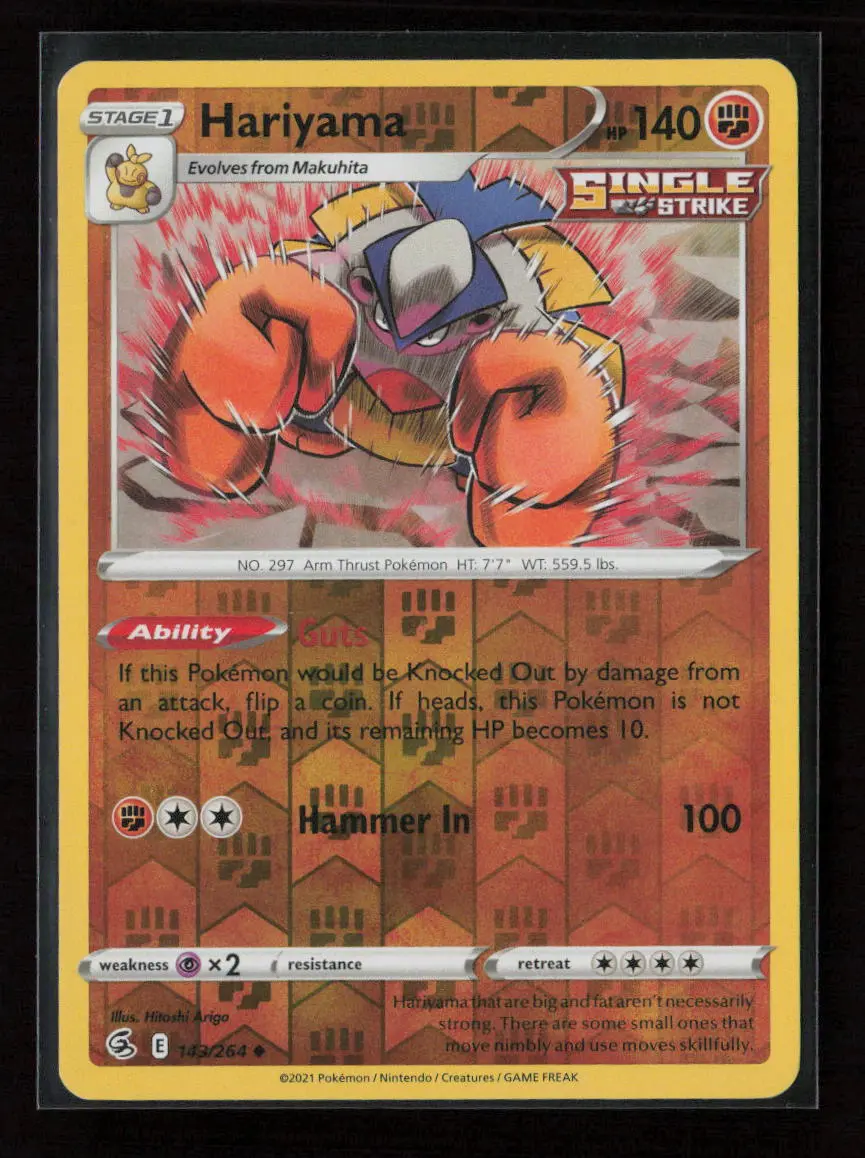 Hariyama Uncommon Swsh08: Fusion Strike 143/264 Lp 1