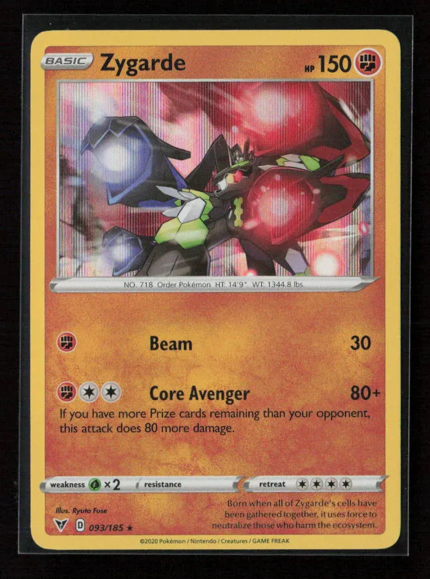 Zygarde Holo Rare Swsh04: Vivid Voltage 093/185 Nm 1