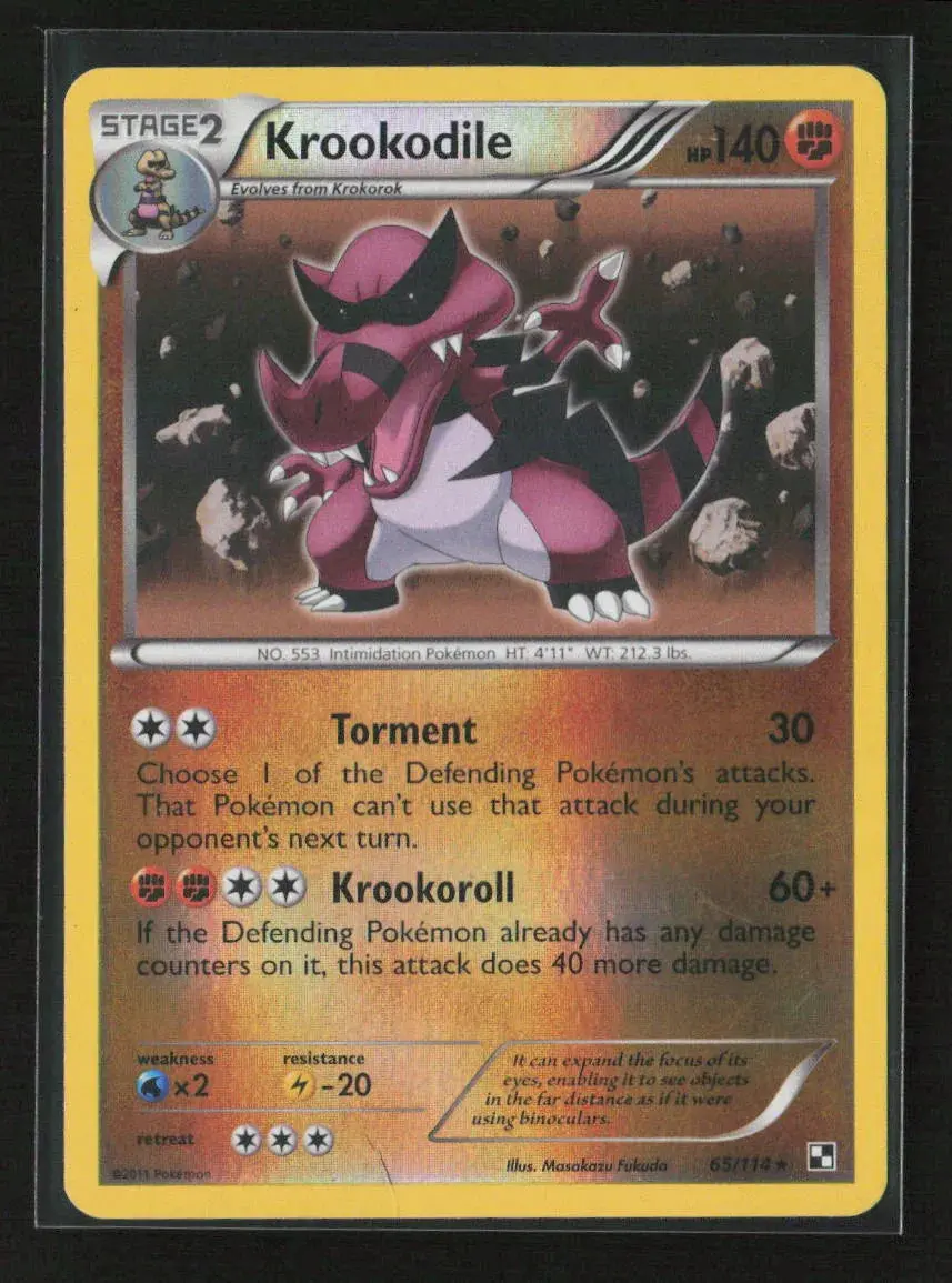 Krookodile Holo Rare Black And White 65/114 Lp 1